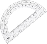 EBOOT Plastic Protractor 4 and 6 Inch Clear 180 Degrees 2 Pieces view 3