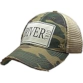 VINTAGE LIFE River Girl Distressed Trucker Cap, Camo, Cotton, Polyester, Indoor, Outdoor