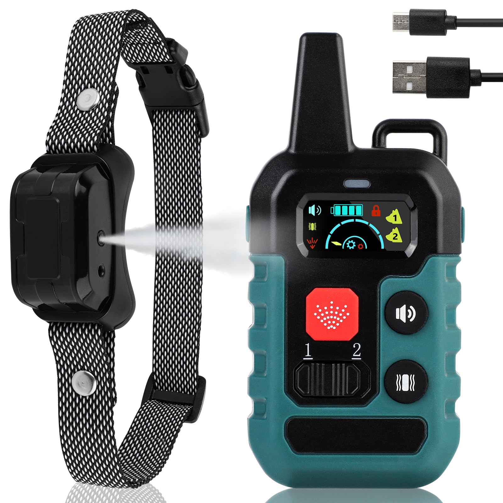 Photo 1 of Citronella Bark Collar for Dogs,No Shock Safe Humane Stop Barking Device, Dog Training Anti Bark Collar with Remote, 3 Modes Spray/Vibration/Sound 1000FT Control Range for S/M/L Dogs
