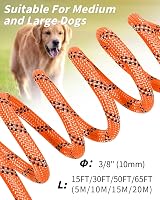 Joytale Training Leads for Dogs Padded Handle 5m 10m 15m 20m Orange 10M view 6