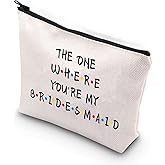 BDPWSS Bridesmaid Gift from Bride Bridesmaid Makeup Bag For Friend Sister Wedding Party Cosmetic Bag Bridal Shower Gift Bridesmaid Proposal Gift Bachelorette Party Favors (the bridesmaid CB)