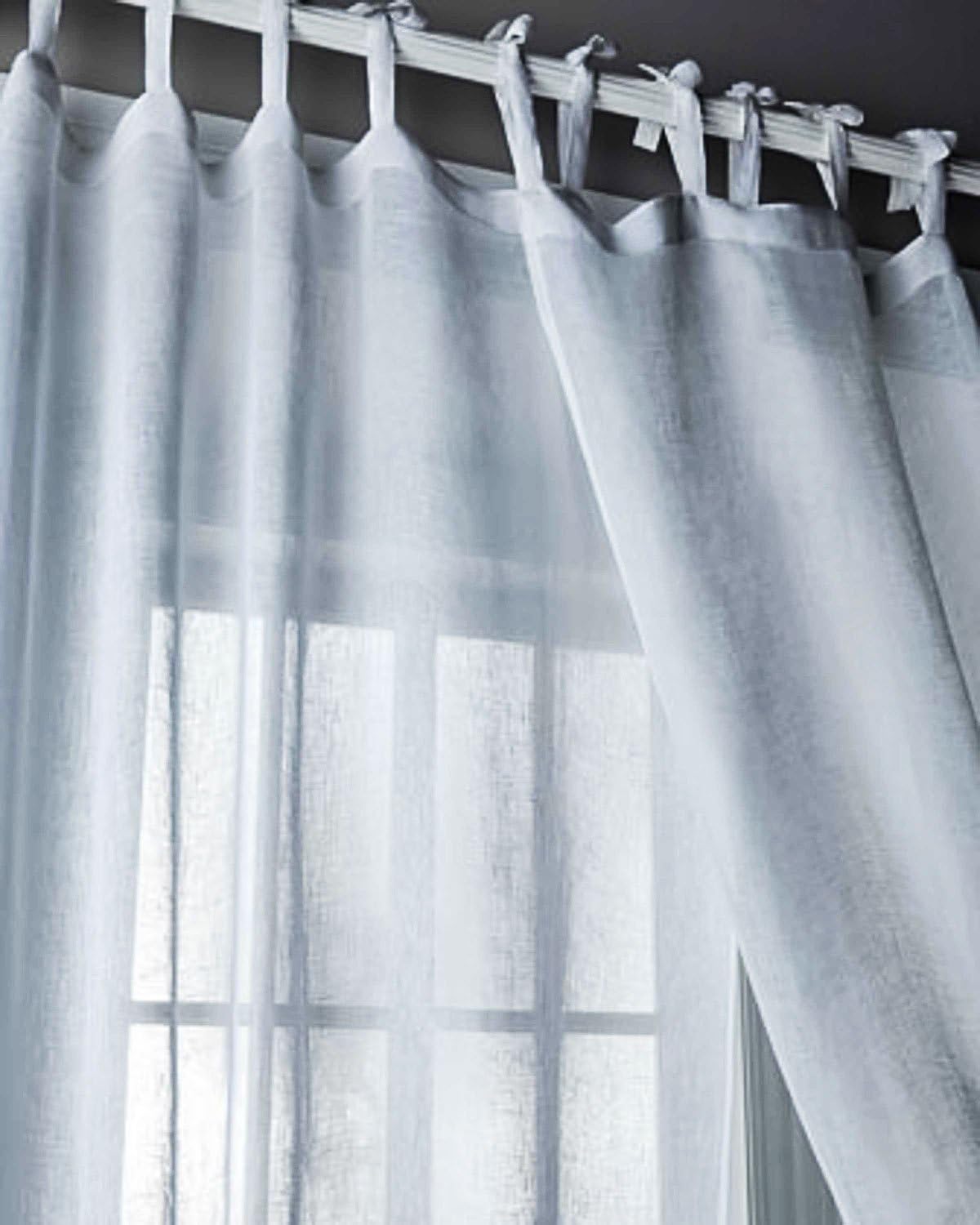 Thar White Organic Linen Gauze/ Sheer Living Room Window