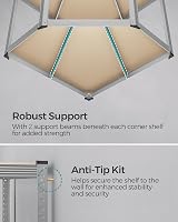 SONGMICS Corner Shelf 5-Tier Garage Storage Heavy Duty 875 kg Silver Beige view 4