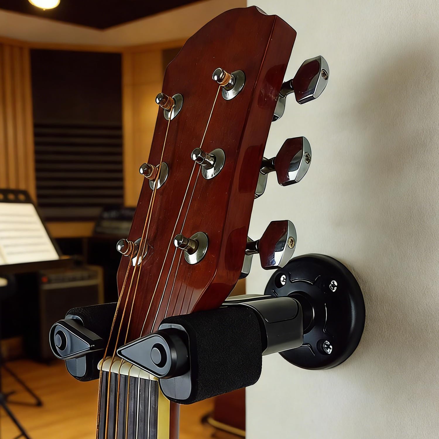 Norhogo Auto Lock Wall Mountable Universal Guitar Hanger with Base, Guitar Hanger Wall Mount, Guitar Holder Wall Stand Support for Electric, Classical, Bass Guitar Stand, Ukulele, Guitar Accessory