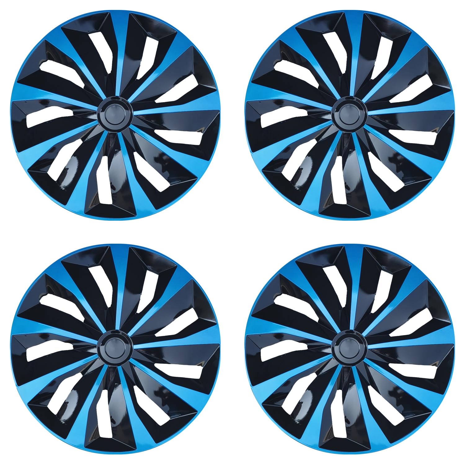 Photo 1 of Hubcap Wheel Cover Replacement R15 Hub Caps Universal Wheel Rim Cover ABS Material Exterior Accessories for Car Truck SUV -Set of 4?15-inch?Blue-Black?1043852631
