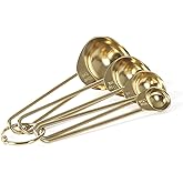 Martha Stewart Richburn 4-Piece Gold Stainless Steel Measuring Spoons Set &ndash; Durable and Stylish Kitchen Measuring Tools for Precise Baking and Cooking