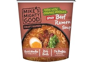 Mike's Mighty Good Craft Ramen Spicy Beef Soup, 1.8 Ounce Cups (6 Count)