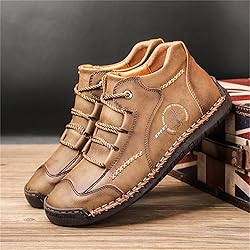 Mens Casual Boots Leather Chukka Shoes Vintage
