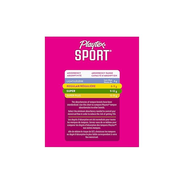 PLAYTEX SPORT TAMPONS MULTIPACK (24CT REGULAR/24CT SUPER), FRAGRANCE-FREE – 48CT | TAMPONS REGULAR AND SUPER, PLAYTEX TAMPON MULTIPACK, FEMININE CARE WITH 360 LEAK DEFENSE