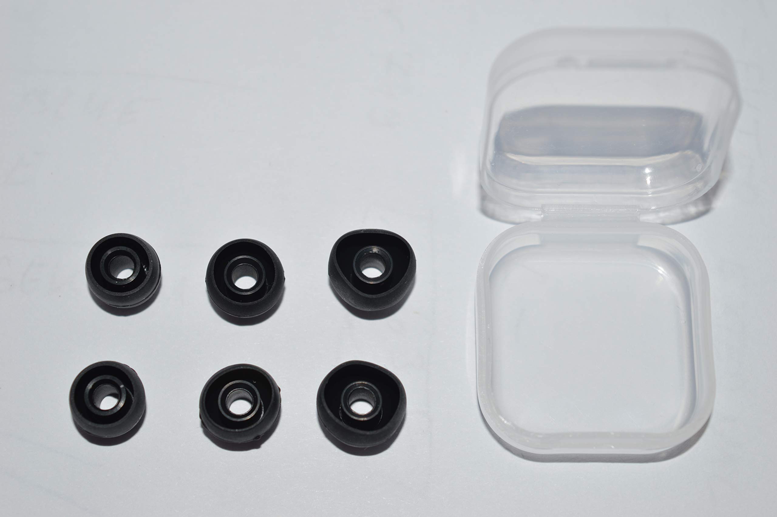 Replacement Ear Gels Earbuds Silicone Earpads Ear Tips For In Ear Headset Earphone Black/White/Grey&Red 3pair 1 pack small medium large size (Black)