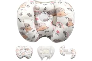 KAKIBLIN Baby Support Pillow, Head and Neck Support, 2 in 1 Banana Neck Pillow for Baby Newborn, Adjustable Head Pillows for Kids (Hedgehog)