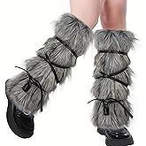 Faux Fur Leg Warmers, Fur Boot Covers, Furry Viking Costume Women and Men Medieval Barbarian Cosplay