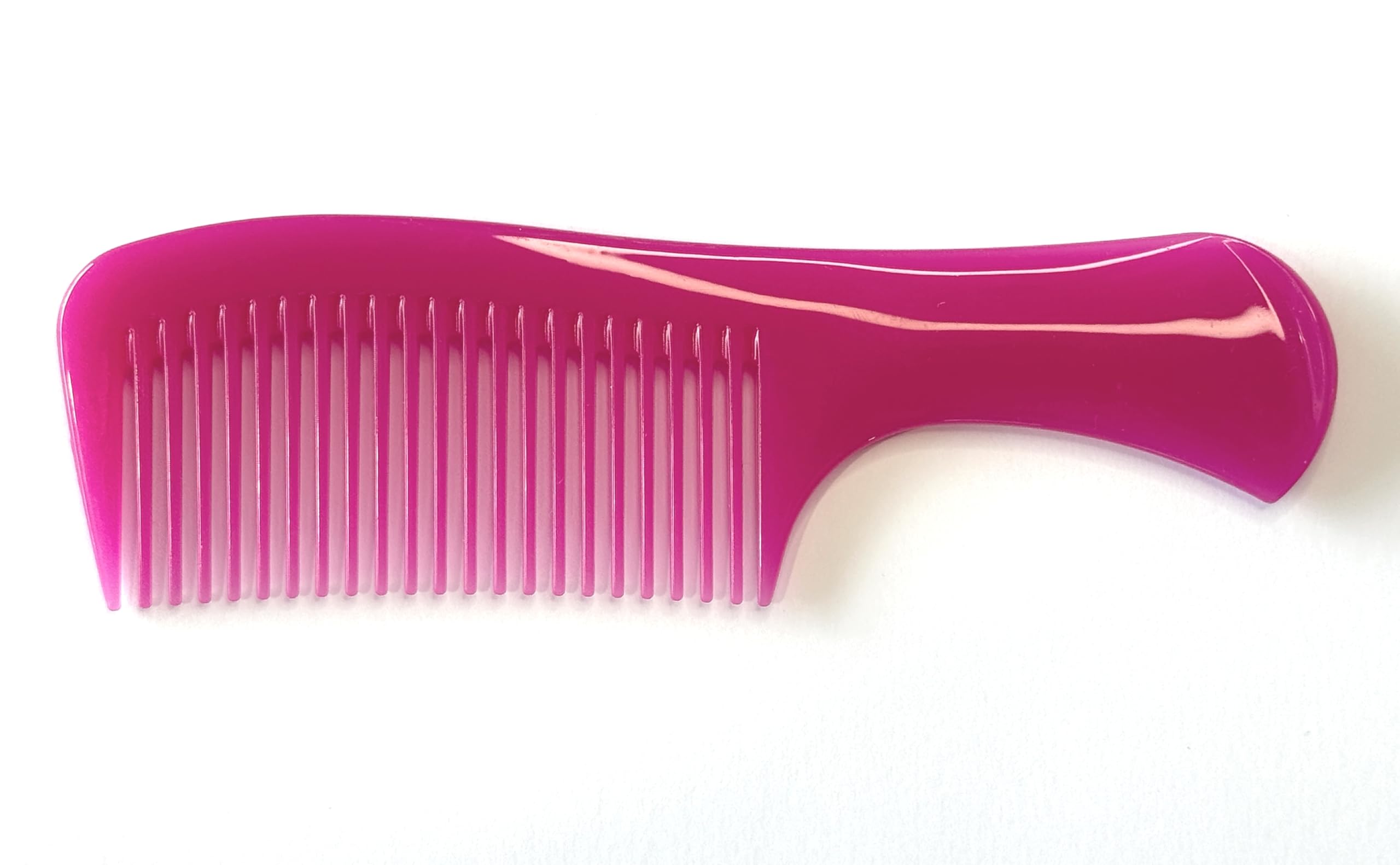 Jäneke Coloured Fuxia Pink Pocket Handle Comb 16.5 cm Compact Hair Comb Normal Teeth (82829_fux)