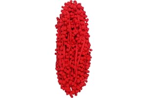 YYCRAFT 10 Yards Ball Fringe 1" Wide Pom Pom Trim Ribbon Sewing(Pom Size 15mm, Red)