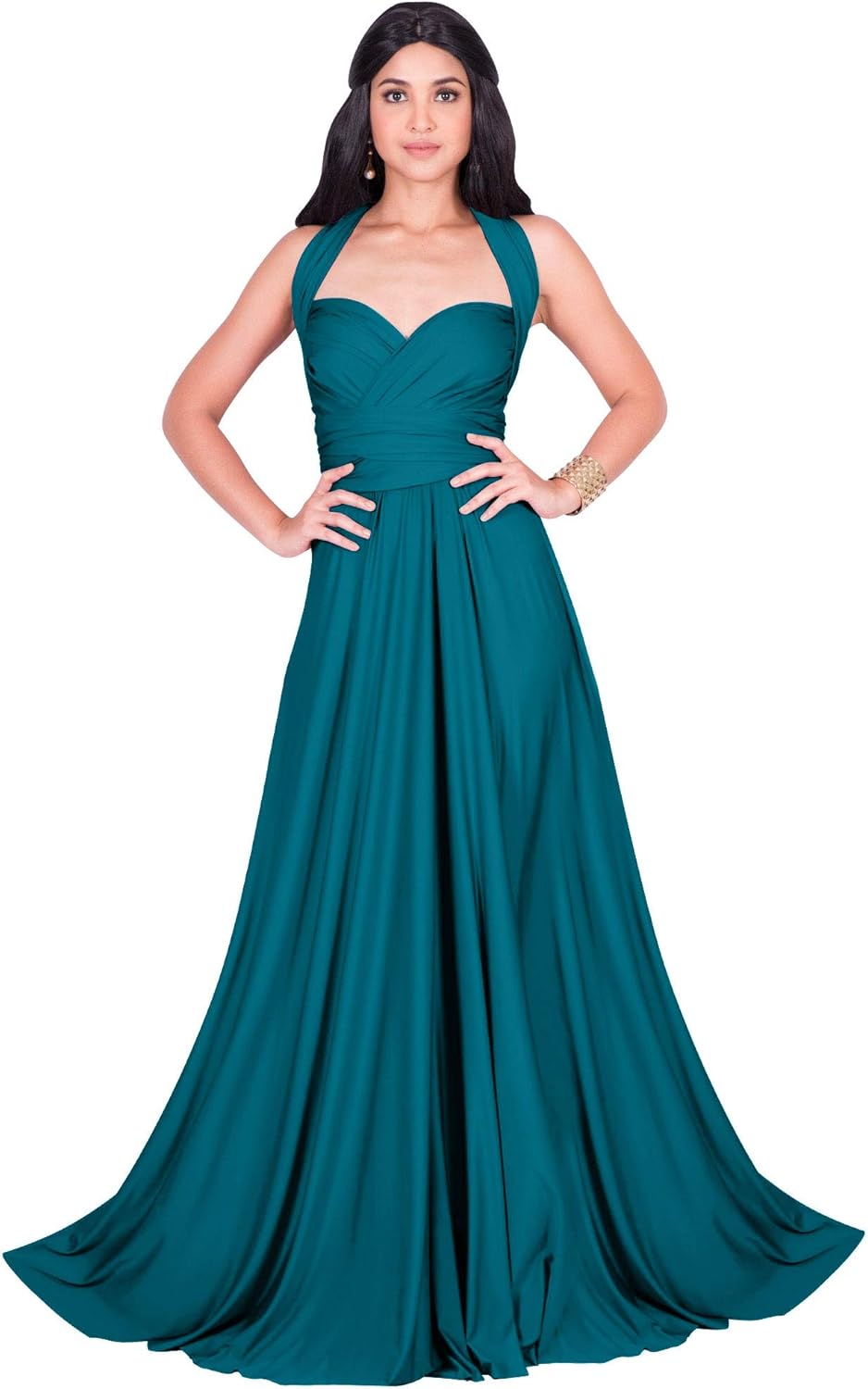 teal maxi dress