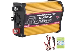 Car Power Inverter, 3000W Car Inverter Dual USB Auto Power Converter Modified Sine Adapter(Adapter(12V to 110V))
