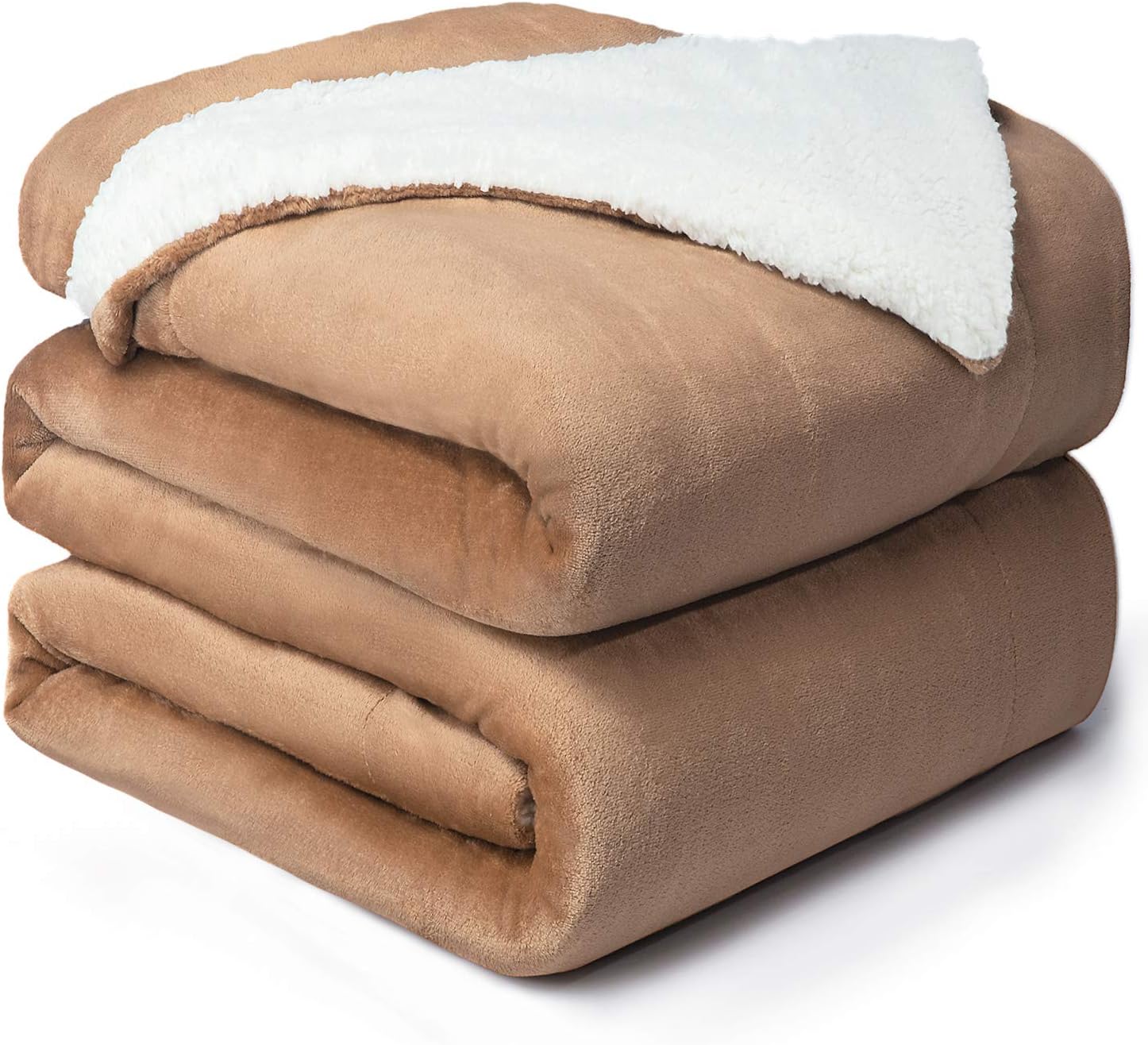 Bedsure Sherpa Fleece Blanket Queen Size Taupe Plush