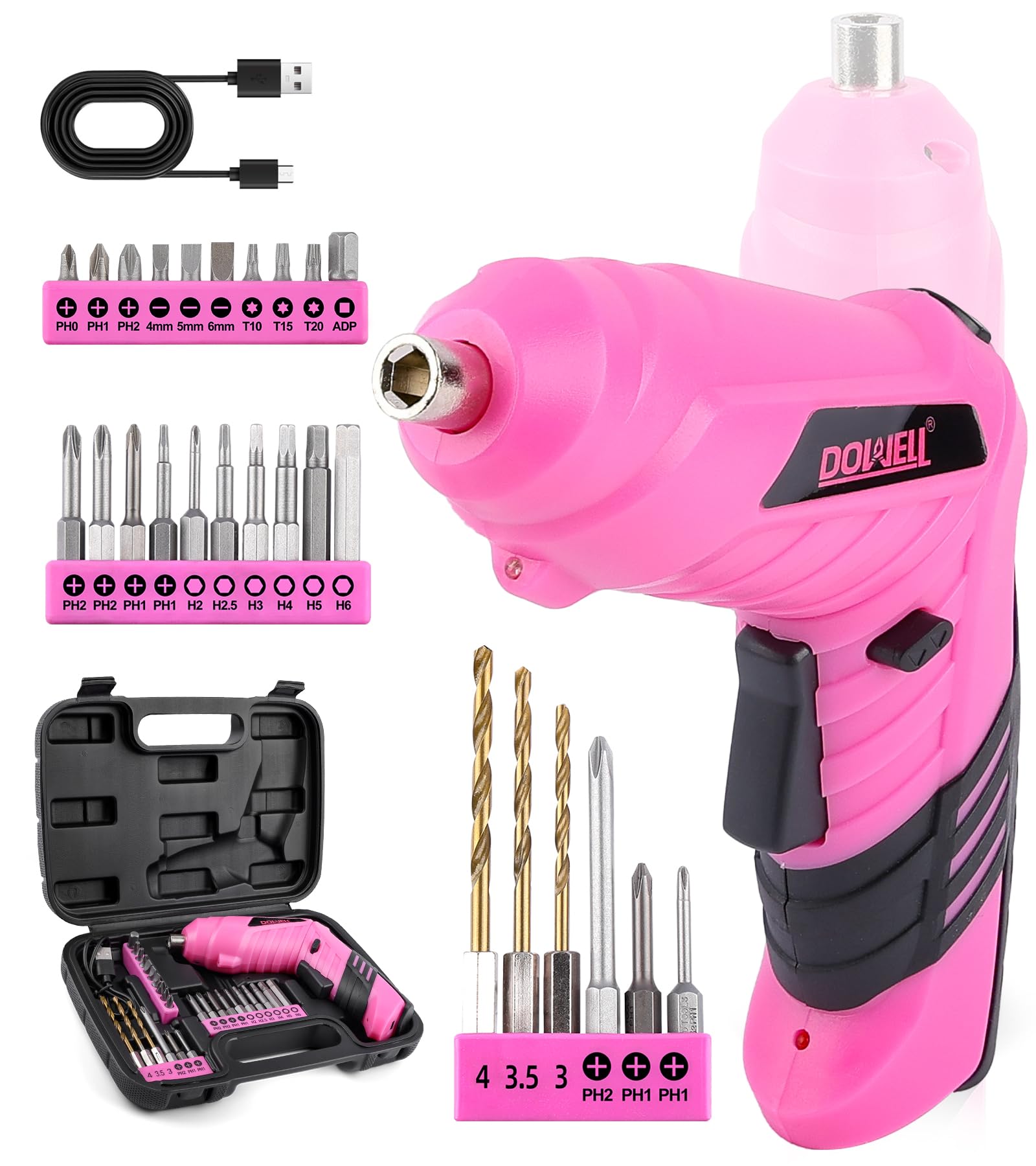 DOWELL Power Electric Cordless Screwdriver Set