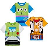Disney Kids 3 Pack Toy Story T-Shirts Girls Boys Buzz Woody Alien Dress Up Tees Tops