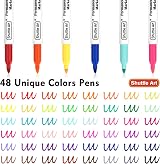 Shuttle Art 48 Permanent Markers Fine Tip; Vivid Colors for Plastic Wood Glass view 3