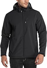 33,000ft Men’s Waterproof Softshell Jacket with Fleece Lining Black L