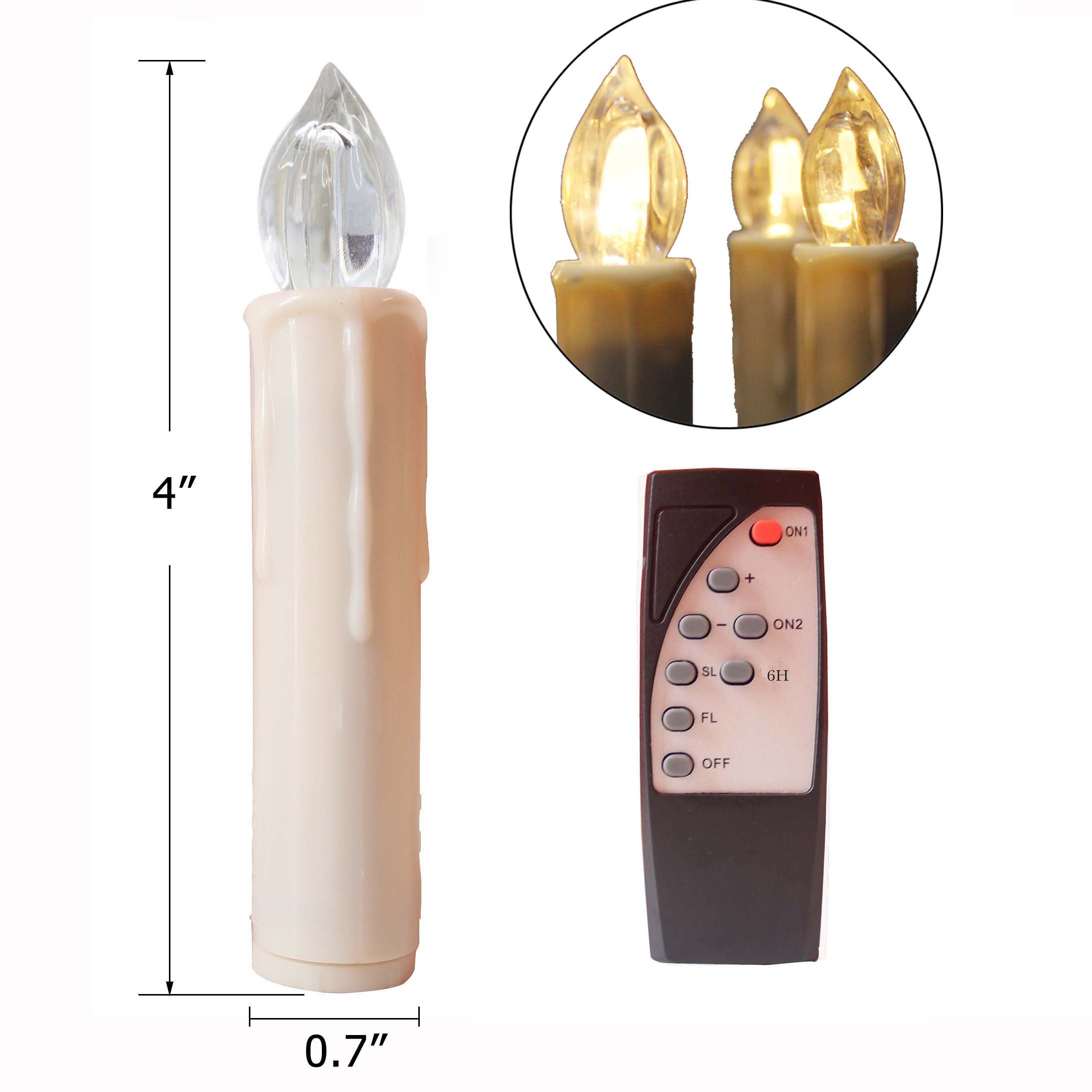 TBW Timer LED Taper Candles Battery Powered Remote Control Wedding LED Candles 732840736961 eBay
