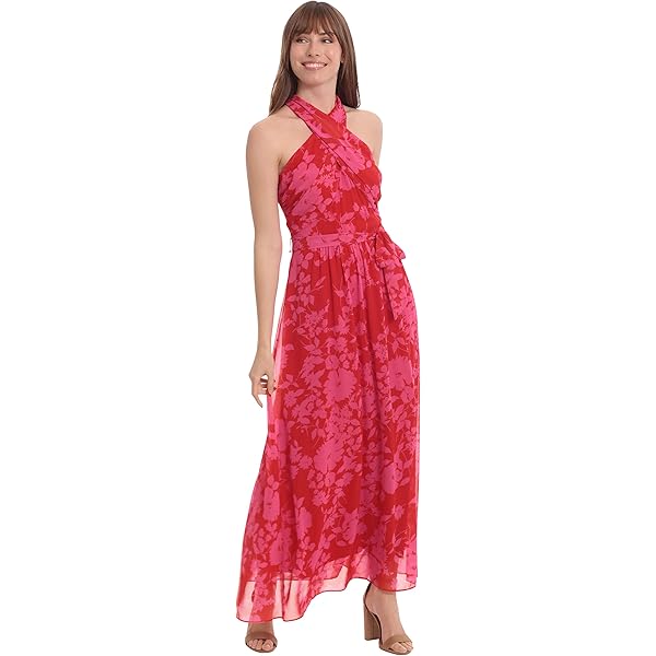 halter neck plunge dress Elodie Halter Dress - Fuchsia Pink | Dresses & Jumpsuits