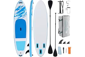 KMFurnila Inflatable Stand Up Paddle Board for All Skill Levels - Portable SUP Paddleboard with Premium Accessories, Durable Construction & Non-Slip Deck for Water Sports Adventures