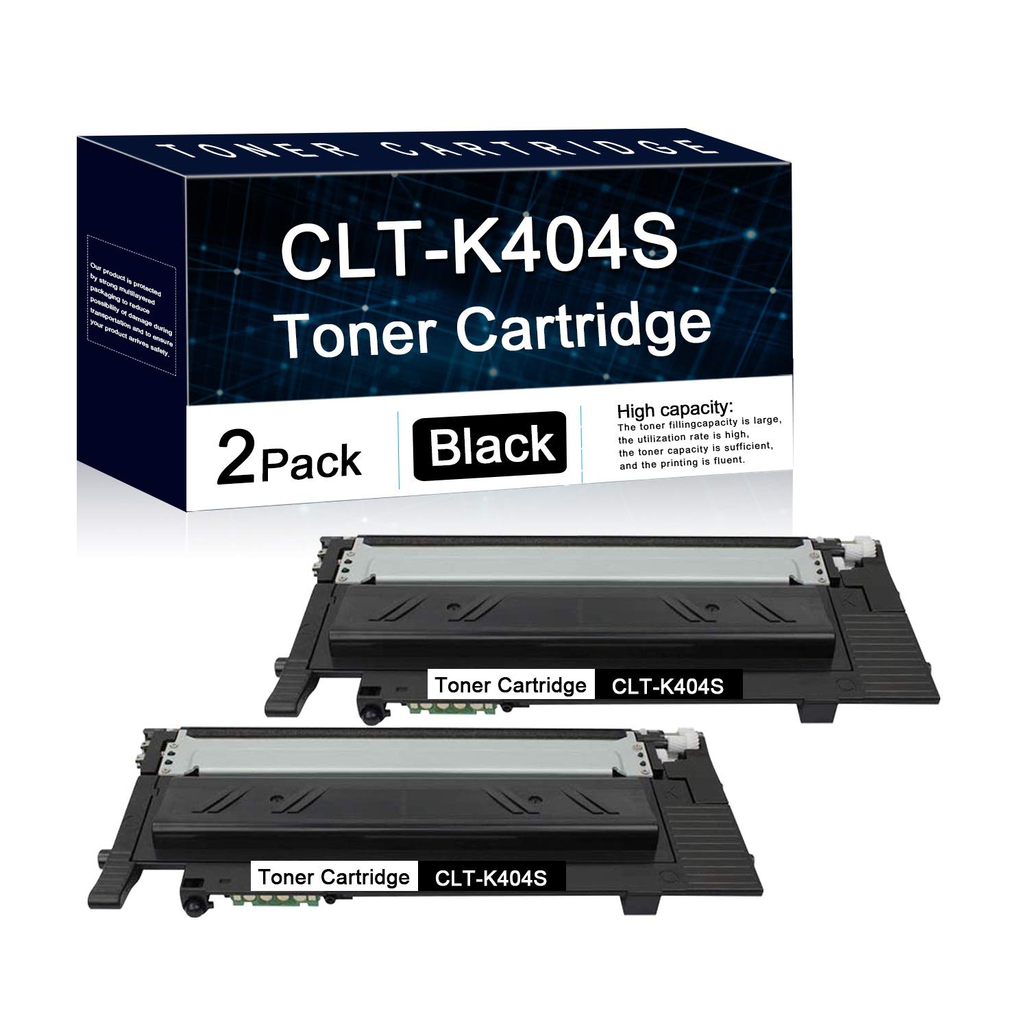 2 Pack Black CLT-K404S Compatible Toner Cartridge Replacement for Samsung Xpress C430W C430 C480FW C