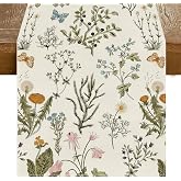 RABUSOFA Wildflowers Floral Summer Table Runner,Seasonal Spring Kitchen Dining Table Summer Decorations for Home Party Decor 13x72 Inch