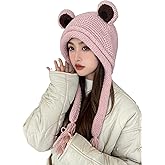 Frog Hats Adult Cute Beanie Crochet Knitted Hat Big Eye Frog Winter Ear Warmer Protective Beanie Hats Caps Outdoors Autumn