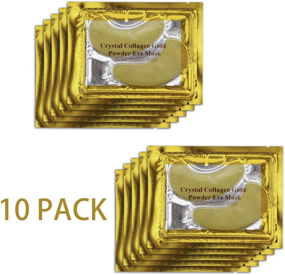 Locisne Crystal Collagen Gold Powder Eye Masks-Anti Ageing Wrinkle Gold Collagen EYE Mask Crystal Bio Moisture Skin Care Patch Pad Dark Eye Circles Tired Cooling Refresh Relax Effect Sleep Fresher