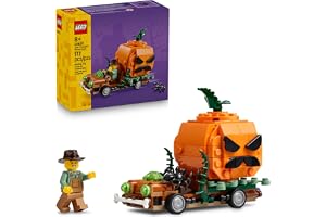 LEGO Jack-O'-Lantern Pickup Truck 40822 | Building Toys for Boys & Girls, Ages 8+, Halloween Decor & Craft, 177 pieces, Gift