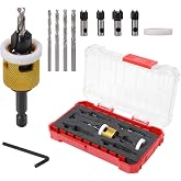 Carbide Tipped Countersink Drill Bit Set with Depth Stop, Hex Shank