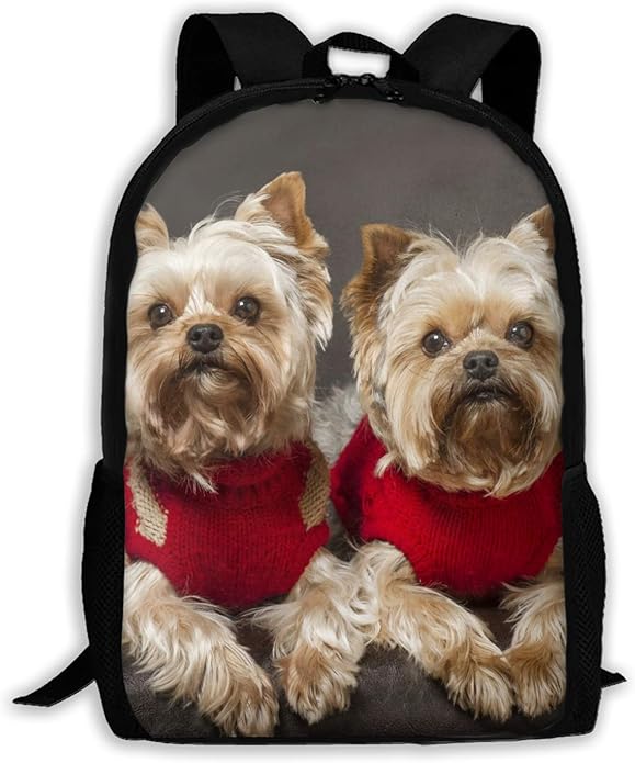 Two Yorkshire Terrier Glance Backpack for Men and Women