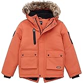 Rokka&Rolla Boys' Warm Parka Jacket Sherpa Fleece Lined Winter Snow Coat
