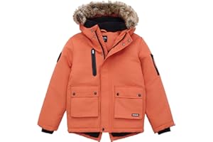Rokka&Rolla Boys' Warm Parka Jacket Sherpa Fleece Lined Winter Snow Coat