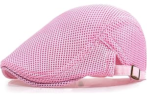 Xinveen Men's Mesh Cap Breathable Summer Newsboy Hat Adjustable Beret Ivy Cap Irish Cabbie Driving Hunting Hats