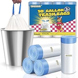 T.FORING 10-13 Gallon Trash Bags Drawstring 1.2 Mil