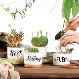 Buioata Nanny Gifts for Nana Succulent Plant Pots 3 Pack Ceramic Planters view 3