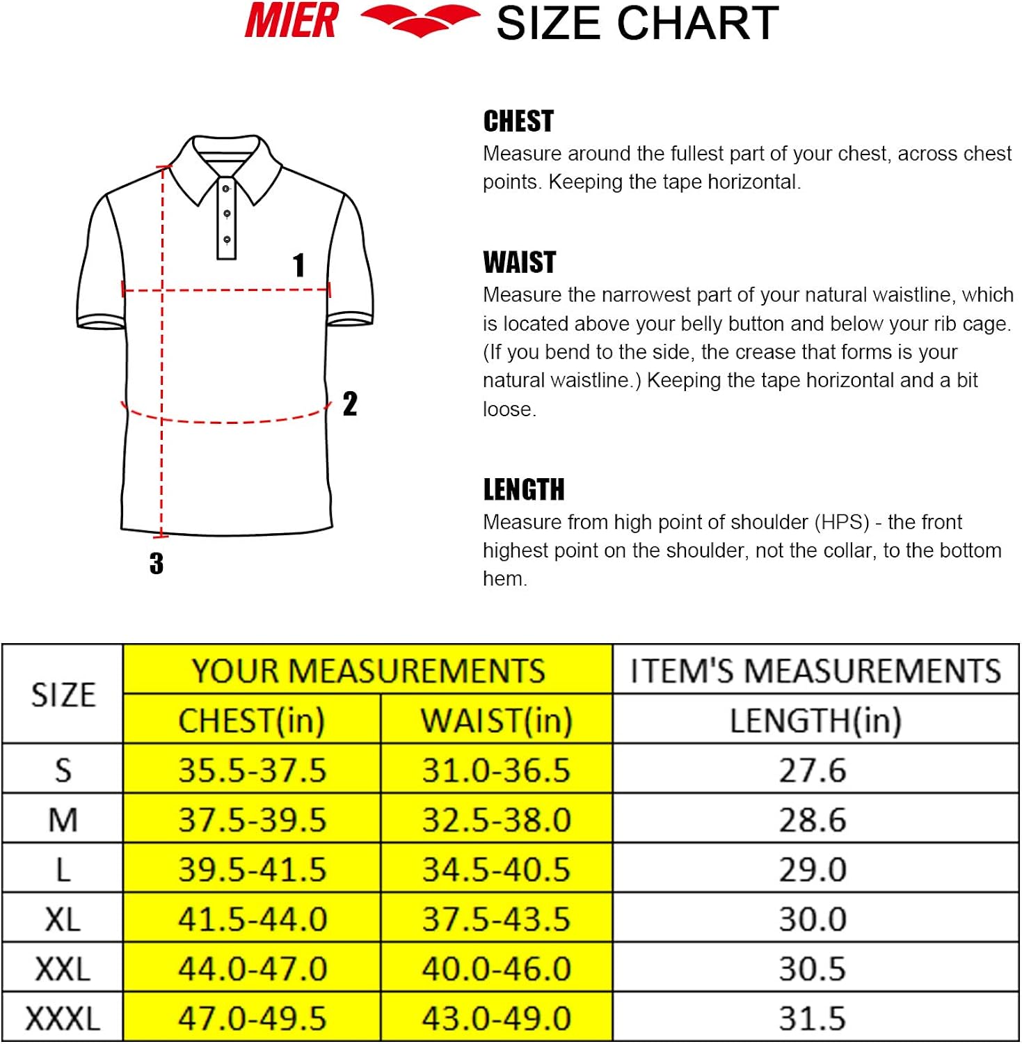 MIER Men's Outdoor Performance Tactical Polo Shirts Long and Short Sleeve, Moisture-Wicking : Clothing