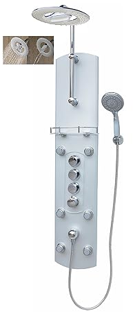 Thermostat Duschpaneel Brausepaneel Duschsäule Duschsystem große Wasserfall Regendusche runde Regenwald Dusche mit 6 Massaged