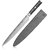 Cangshan YARI Series 10-inch Sashimi Knife with Sheath, X-7 Damascus Steel, 501295