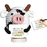 Rafaelle Thank You Appreciation Gifts for Friends - Emotional Gifts for Women Men Coworker Teacher Family Boss Mentor Support Inspirational Cute Handmade Crochet Small Cows Custom Present