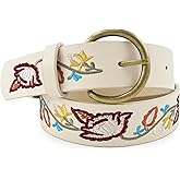 Beautiful Nomad Belts for Women Western Fashion Boho Embroidery PU Leather Belt for Jeans Dress