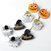 8PK Halloween Small Hair Claw Clips for Girls Pumpkin Ghost Face Witch Hat Spider Web Hair Clip Cute Halloween Hair Accessories