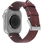 Rugged Genuine Leather Bands Compatible with Apple Watch 49mm 46mm 44mm 45mm 42mm 41mm 40mm 38mm for Women Men, Durable Wide Watch Replacement Straps for iWatch Ultra SE 11 10 9 8 7 6 5 4 3 2 1