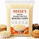 REES White Peanut Butter Baking Chips, 2 lb Bulk Bag, White Peanut Butter Chips for Baking Cookies, Brownies, Muffins, Pancakes, Candy Making, Dessert Toppings &amp; Trail Mix