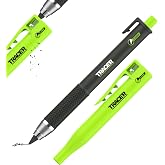 Tracer Carpenter Pencil, 5.2mm Mechanical Construction Pencil with Holster | Tracer Pencil, 5.2mm Lead, Heavy Duty Build, High Visibility, Construction Site Holster with Carpenter Pencils Sharpener