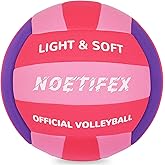 Noetifex Soft Volleyball-Super Soft Fabric Light Volleyball for Indoor Practice Safe and Quiet Kids Youth Beginners House Yard Training Practice Games(Deflated)
